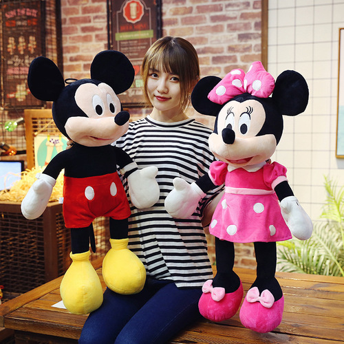 Cross-border foreign trade Mickey and Minnie dolls, cute Mickey Mouse plush toys, children's sleeping pillows, gifts