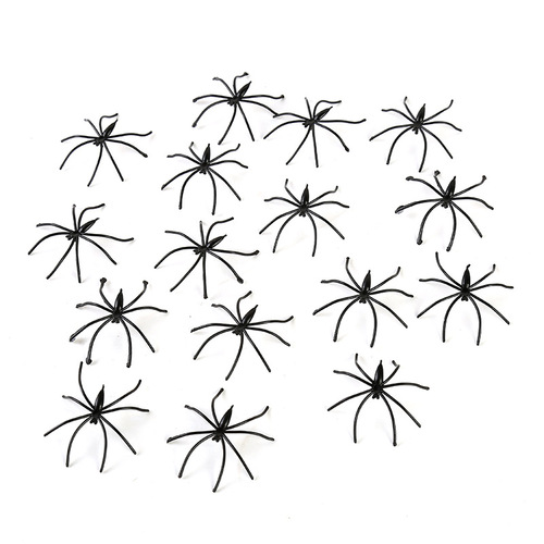 Cross-border Halloween plastic fine-legged spider prank toy realistic small spider decoration and arrangement props wholesale