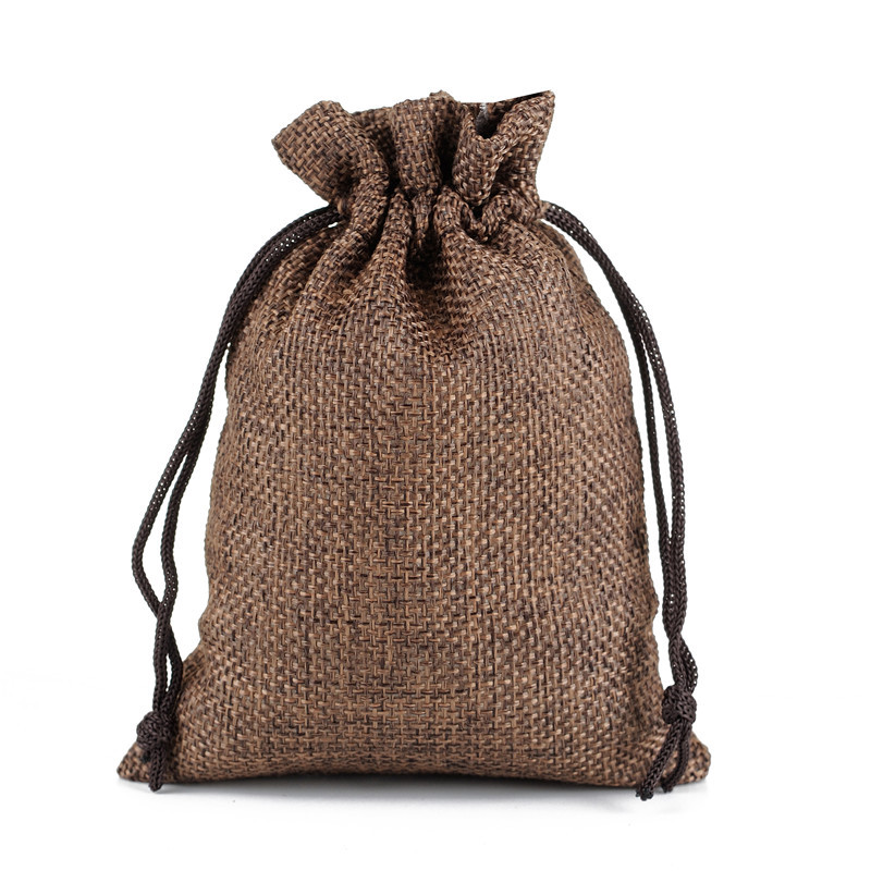 Fábrica en stock bolsa de lino Wenwan bolsa de embalaje de la joyería bolsa de té zongzi Almacenamiento de lino bolsa de cordón al por mayor