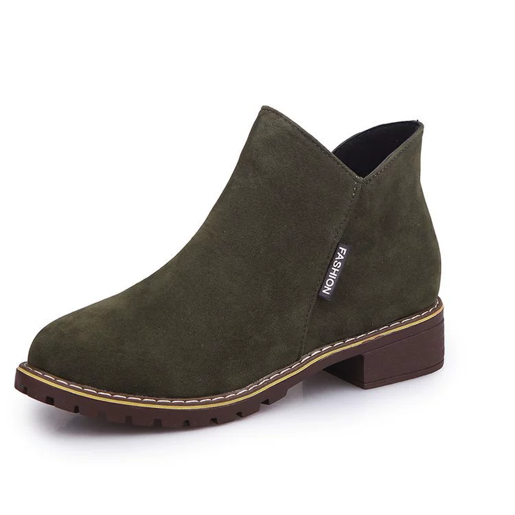 Ботинки-анкл (Martens) демисезонные матовые, верх под замшу, низкий устойчивый каблук