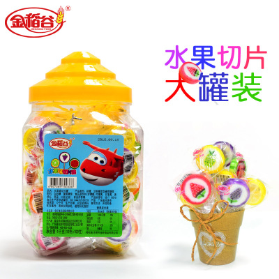 Golden rice Drum manual Fruit drop Sliced ​​sugar children snacks Candy children Reminiscence food Commissary wholesale