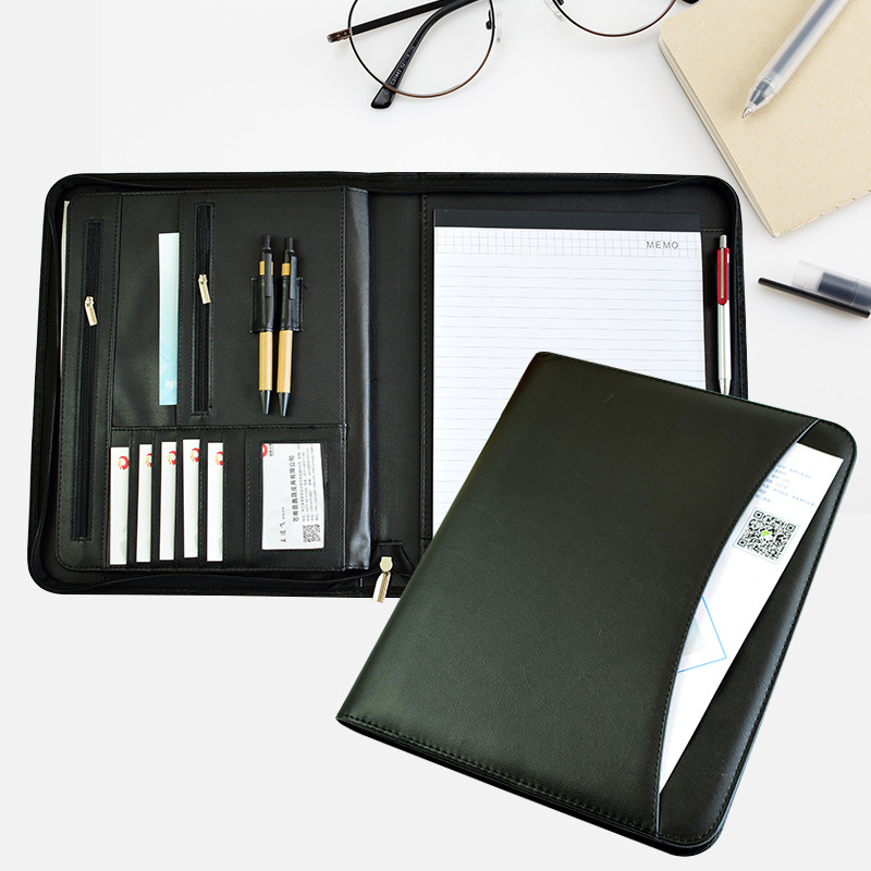 공장 재고 도매 a4 폴더 PU 다기능 관리자 클립 A4 Ipad 오피스 비즈니스 미팅 클립