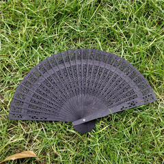 Cross-border e-commerce colorful sandalwood fan agarwood fan aloeswood fan small wood fan wedding gift return gift small gift