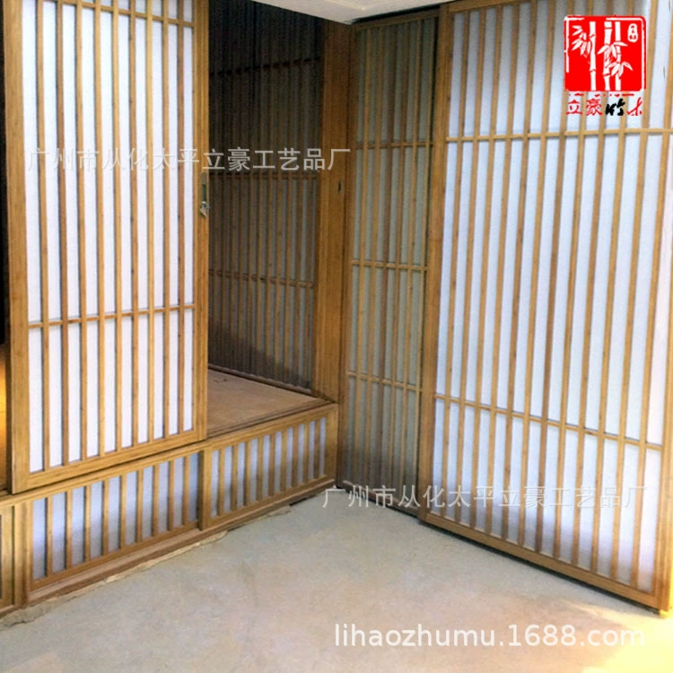 Дверь-купе из бамбука и древесины Чанфу Сима, с рисунком tatami, дверь в чайной комнате, японский стиль, раздвижная дверь, чайная комната
