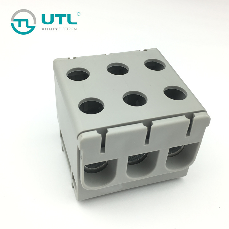 尤提乐JUT10-50/3铝块接线端子50平方三线进三线出金属件独立三极