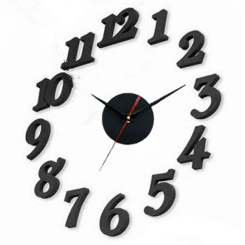 eBay hot-selling DIY creative living room wall clock with 3D digital wall sticker clock single item drop shipping silent clock