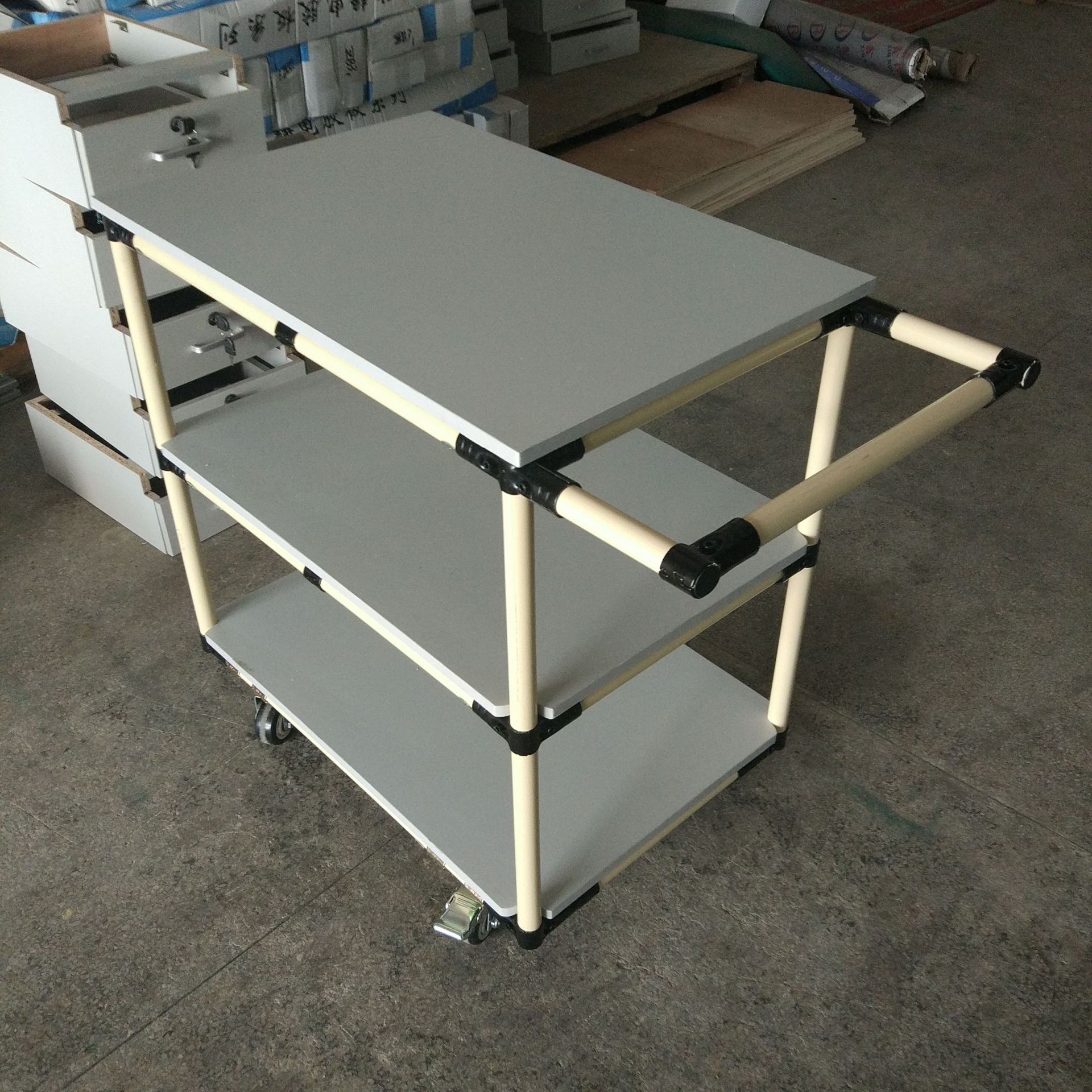 厂家供应精益管线棒小推车 防静电多层推车 线棒周转车