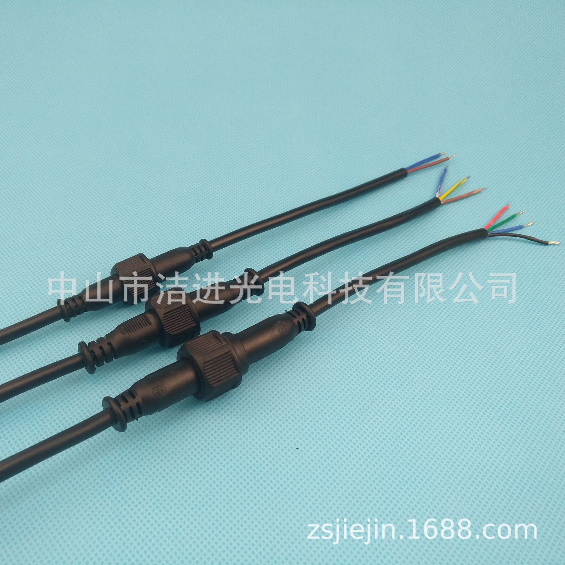 耐寒料PVC两芯 三芯 四芯防水公母插头线 LED户外公母对插连接线