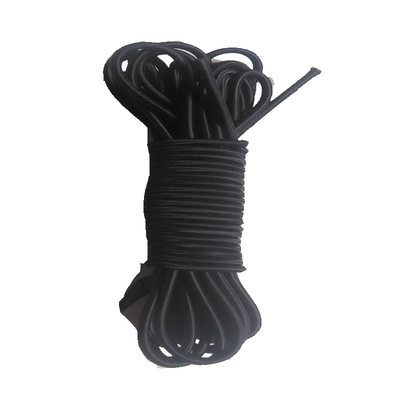 供应纺织皮革辅料松紧带箱包沙发黑色系直径4毫米乳胶丝1米弹力绳|ms