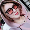 Red marine sunglasses, glasses, Korean style, fitted, internet celebrity