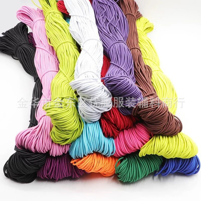 現貨批發彩色進口高彈力圓形松緊帶 羽絨服帽子縫紉輔料橡皮筋