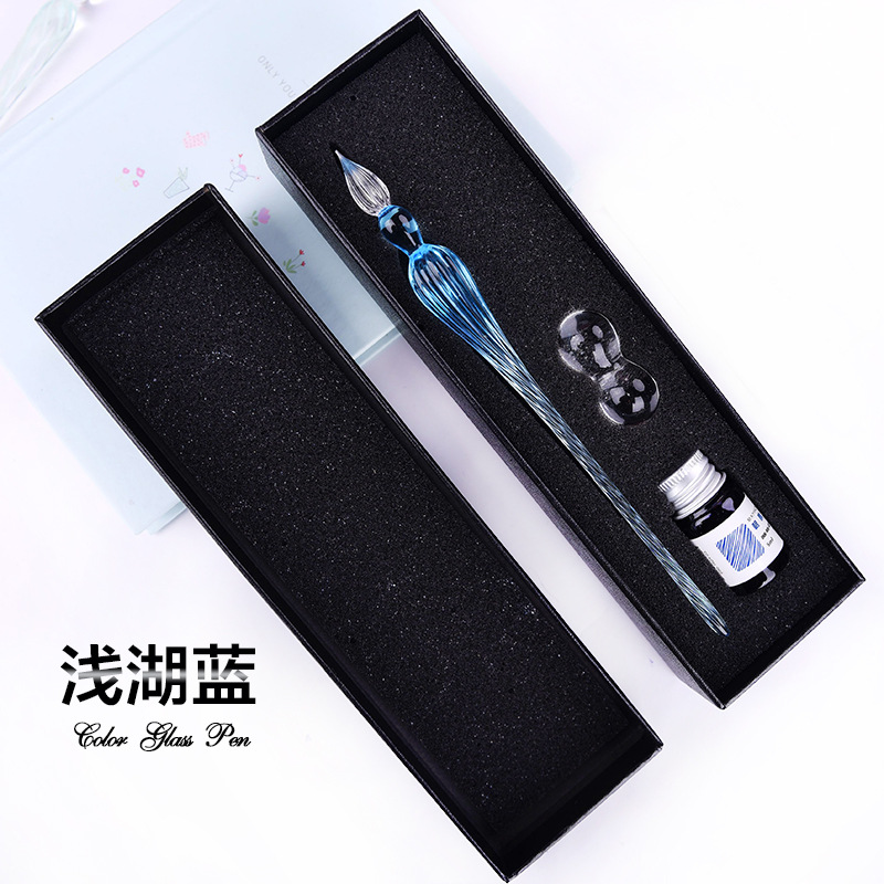 Regalo creativo firma pluma de cristal para los amigos Regalo de Cumpleaños productos creativos caja de regalo al por mayor