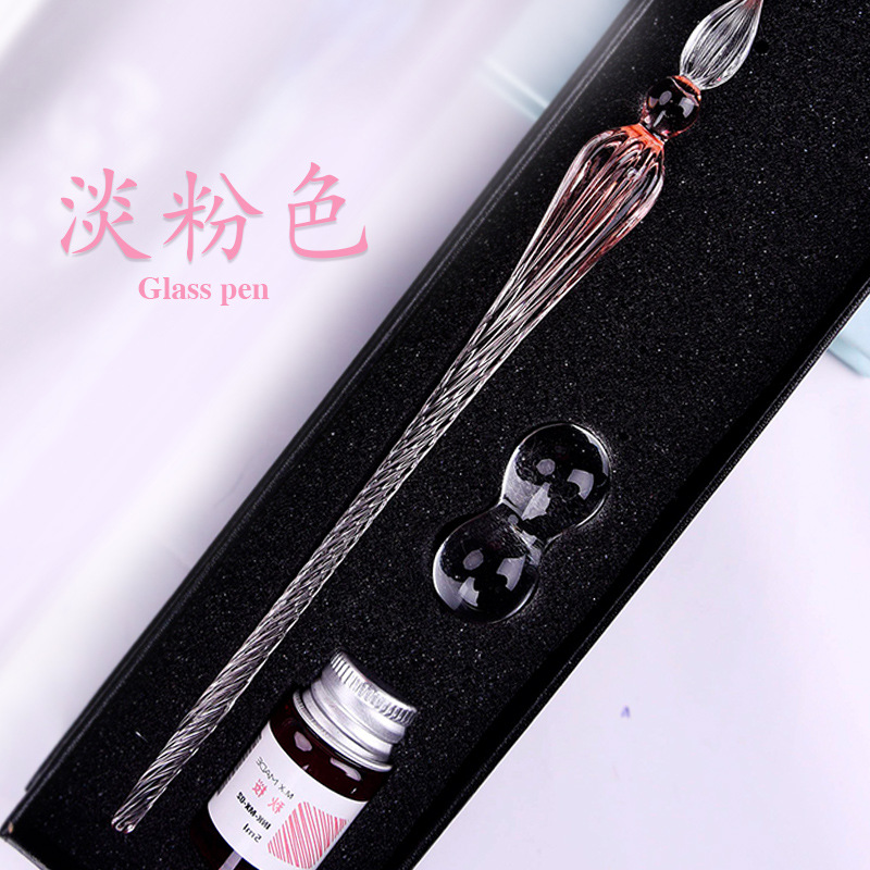 Regalo creativo firma pluma de cristal para los amigos Regalo de Cumpleaños productos creativos caja de regalo al por mayor