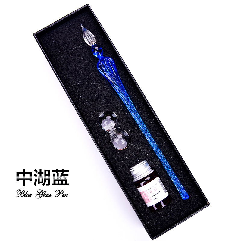 Regalo creativo firma pluma de cristal para los amigos Regalo de Cumpleaños productos creativos caja de regalo al por mayor