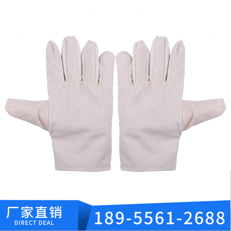 双层加厚灯芯绒帆布劳保手套 电焊防护工地机械用劳保手套批发