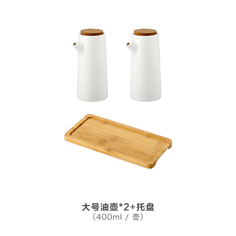 Jarra de condimento de cerámica del hogar de estilo japonés caja de condimento botella de aceite vinagre olla salsa olla almacenamiento condimento tarro traje de combinación múltiple