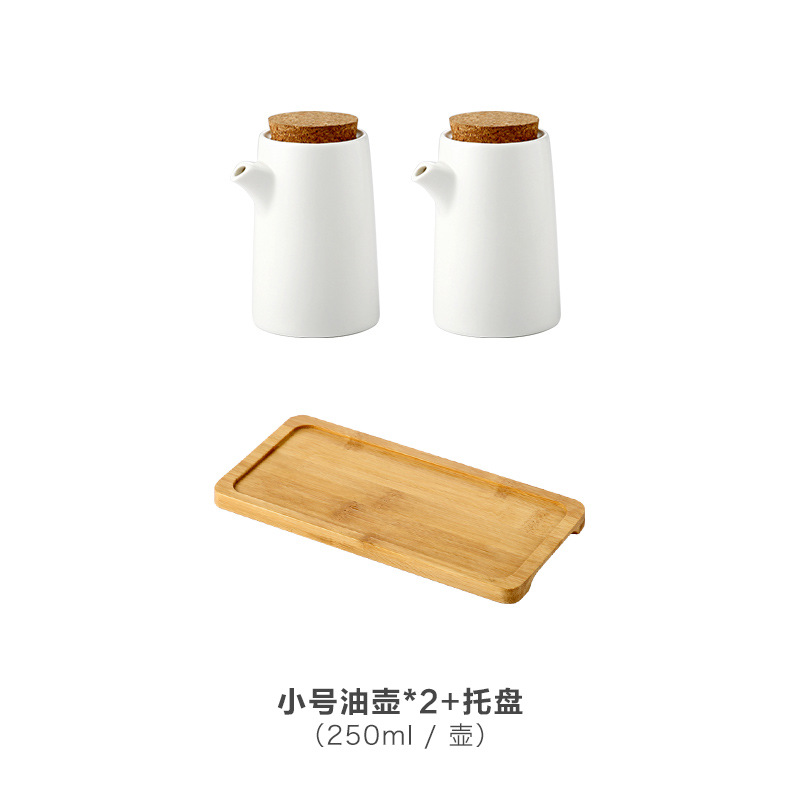 Olla de aceite de cerámica de estilo japonés hogar botella de aceite botella de condimento olla de vinagre condimento caja botella frasco de sal traje