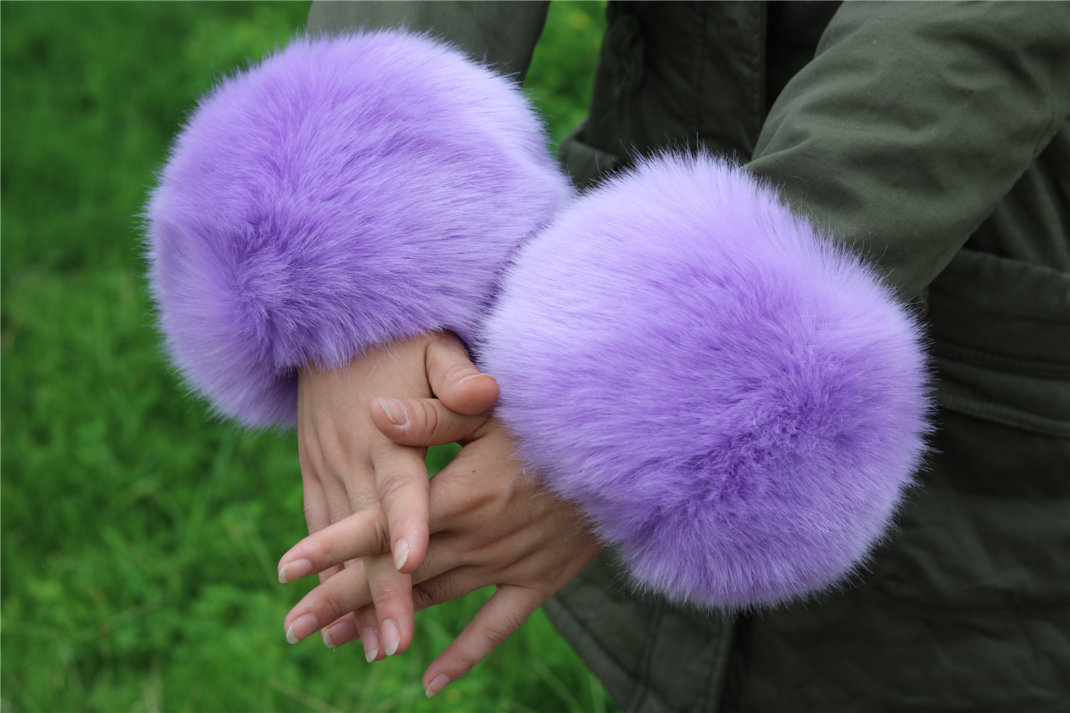 Pulsera de piel de zorro de piel sintética de piel de mapache pulsera de piel de conejo de piel sintética