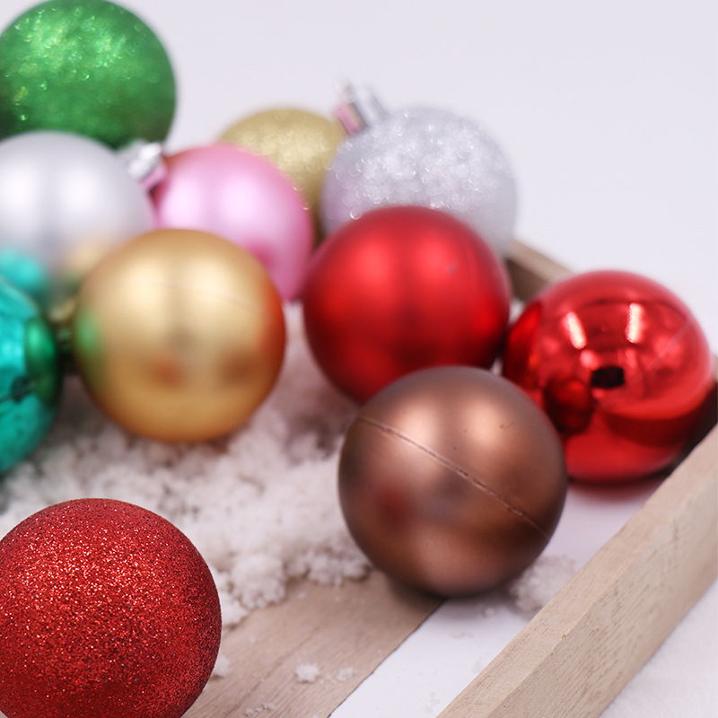 15cm BOLA DE Navidad mixta BOLA DE Navidad de plástico mate brillante galvanoplastia BOLA DE Navidad moldeo por soplado