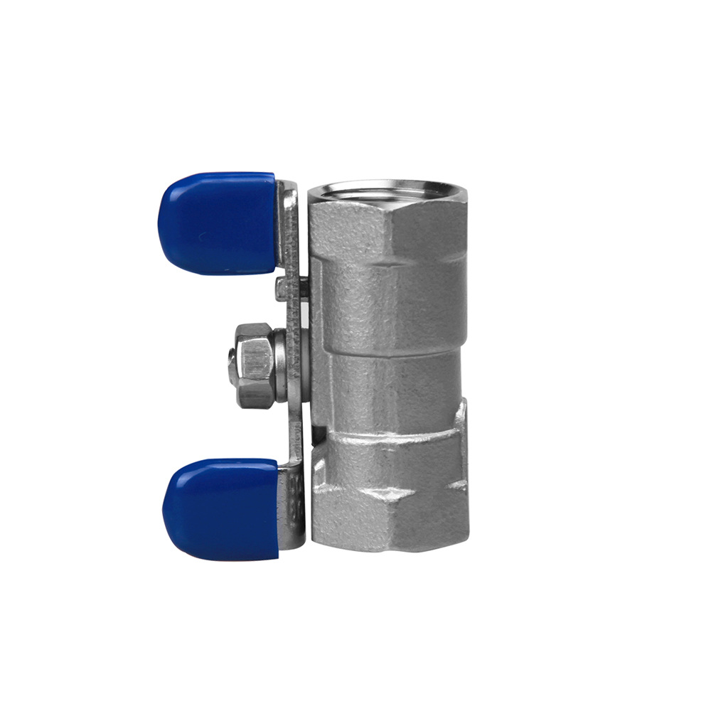 厂家供应 不锈钢304单片式球阀蝶形手柄