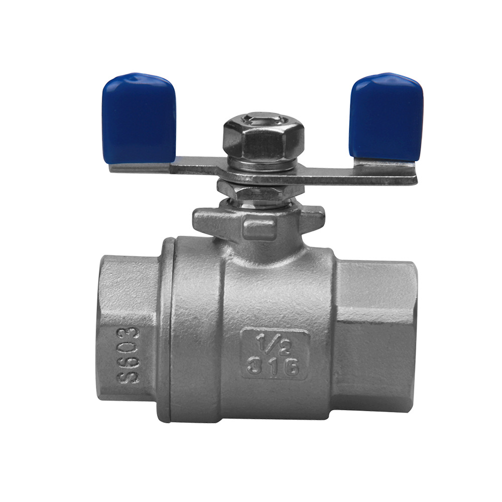 沧州不锈钢二片式球阀 厂家供应 2PC球阀 蝶型把手 316材质