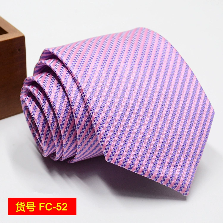 Men's tie wholesale new spot business solid color striped 8C arrow blooming tie can be added to LOG