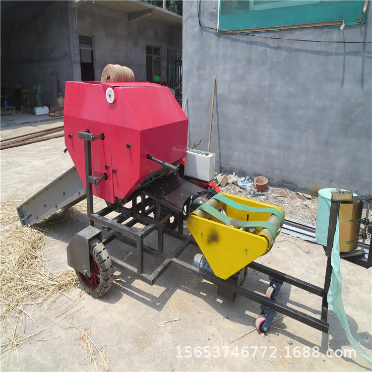 储存饲草打捆包膜机秸秆揉丝一体全自动青贮牧草压块打包机机械