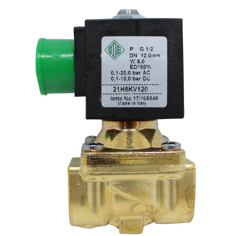 意大利ode电磁阀 21h8kv120 4分dn15 24V蒸汽黄铜两通电磁开关阀