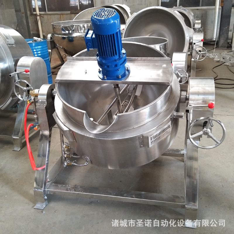 燃气米豆腐机液化气天然气均可 丹东焖子加工锅自动搅拌 不糊锅
