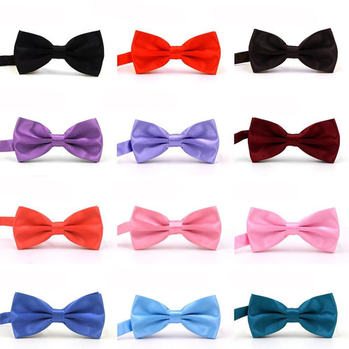 Bow tie men's solid color double layer candy color Korean style wedding groom groomsman host waiter bow tie bow
