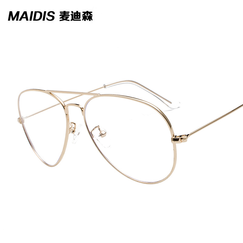 杰特3025网红同款飞行员眼镜框镜架开球防兰光平光镜女眼镜框