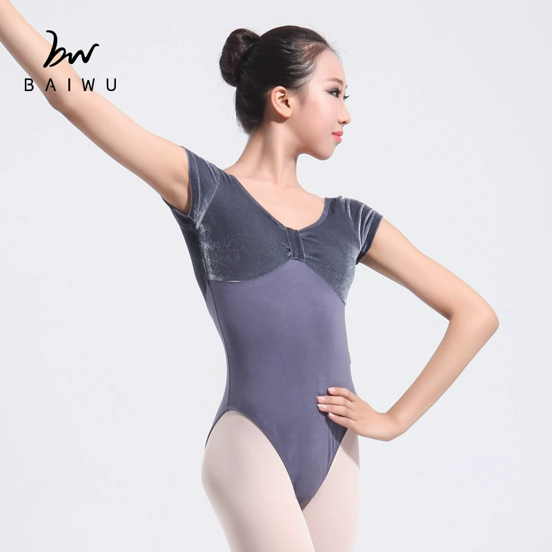 Baiwu ballet dance conjoined training service short -sleeved velvet -shaped gymnastics clothing female adult 11314105