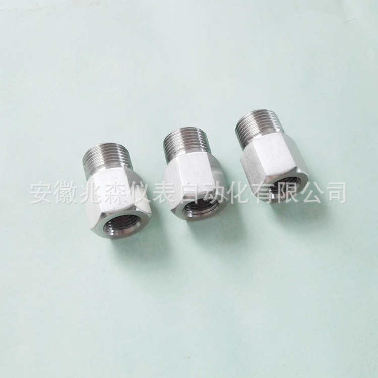 仪表j接头1|8NPT内螺纹转M10X1外螺纹变送器接头1/8npt内-m10*1外