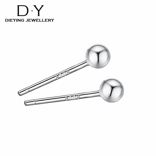 3.0 ball earrings S999 (electric platinum)