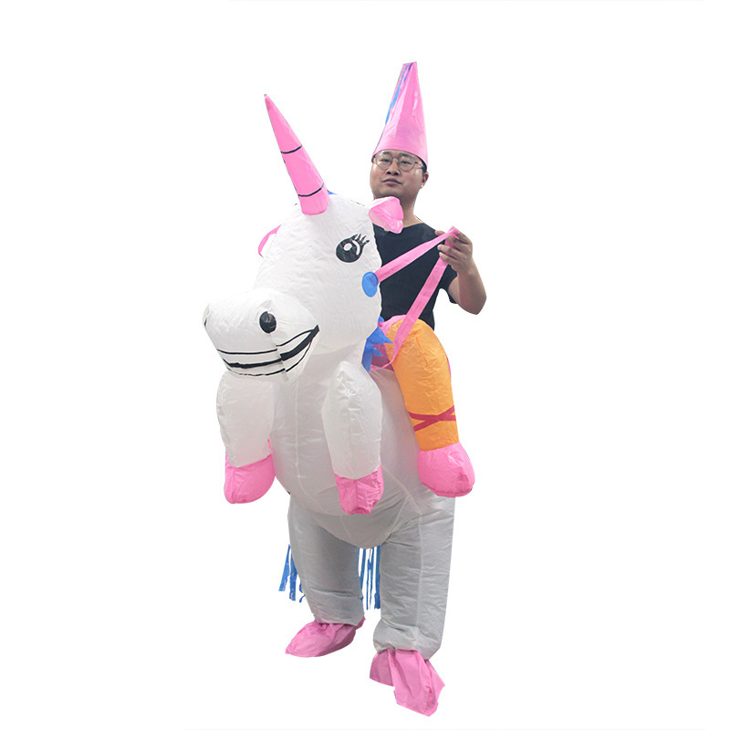 Dinosaurios inflables unicornios trajes extraños modelado de muñecas trajes accesorios trajes de fiesta