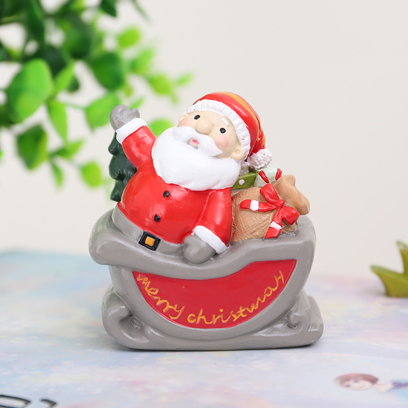Zakka Santa Claus pequeños adornos de dibujos animados ins tienda de resina adornos decoración del hogar habitación de los niños regalos de escritorio