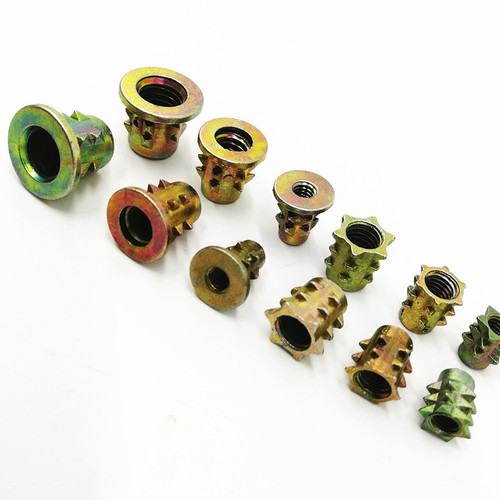Metric and British system M4M5M6M8 spiked nut handle without insert internal and external teeth embedded parts zinc alloy spike cone master tape insert