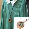 Wooden metal retro sweater, long pendant, necklace, suitable for import, cotton and linen