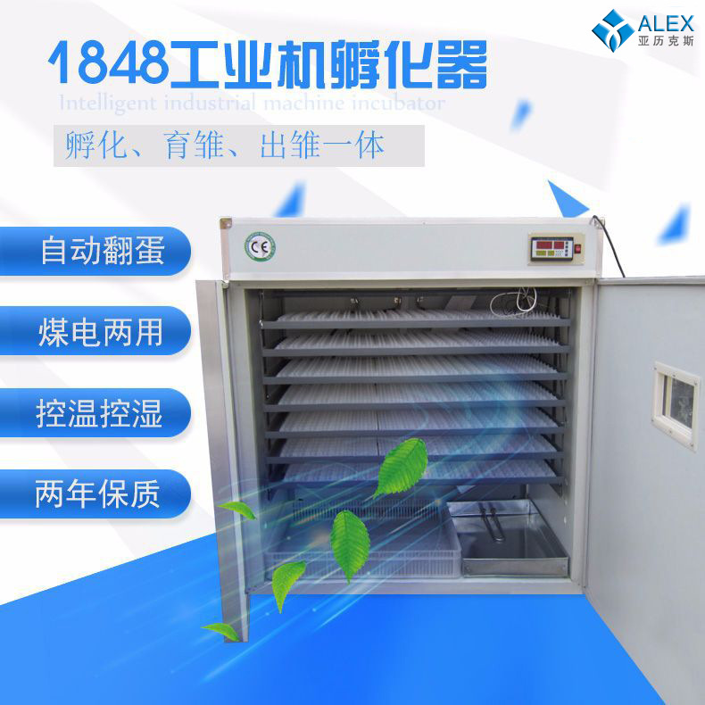 1848 piezas de incubación industrial automática de un botón para incubación de crías de gallinas, equipos de incubación de gallinas de gallinas, incubadora de huevos de temperatura constante de gallinas