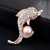 Small brooch, metal jacket from pearl lapel pin, pin, accessory, Korean style, wholesale