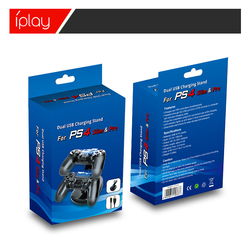 Cargador vendedor caliente de los accesorios del juego PS4 del comercio electrónico transfronterizo del cargador del GamePad del cargador de las ventas directas PS4 en existencia