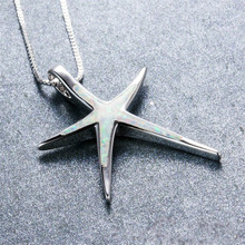 时尚镶钻锆石盒子链女仿澳宝项链925银吊坠蓝色海星吊坠厂家直销