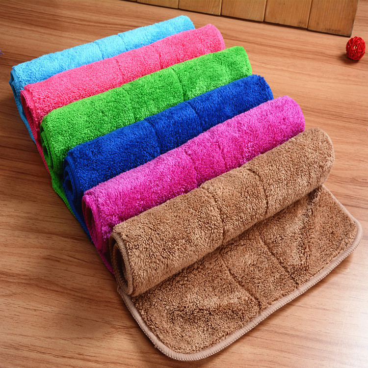 Double-Layer Thickened Coral Velvet Housekeeping Cleaning Towel Kitchen Rag with Highly Absorbent and Not Easy to Shed Lint