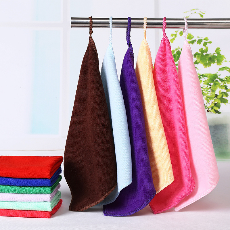 Square towel wholesale 180g fiber 30x 30 absorbent plain small square children's cleaning square gift square Square towel wholesale 180g fiber 30x 30 absorbent plain small square children's cleaning square gift square