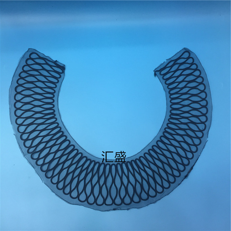 秋季优雅大方打底衣领电脑绳子绣黑色人造丝盘花形状网底加工