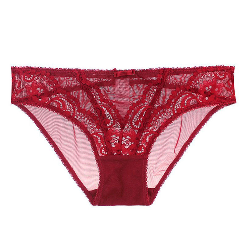 European and American Sexy Lace Panties for Women, Ultra-Thin See-Through Low-Waist Briefs, Bridal Wedding Red Women's Underwear European and American Sexy Lace Panties for Women, Ultra-Thin See-Through Low-Waist Briefs, Bridal Wedding Red Women's Underwear
