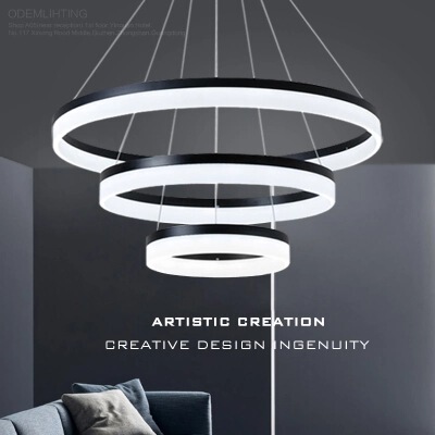 a chandelier Postmodern circular Acrylic a chandelier Art modern Simplicity bedroom Restaurant a living room Lighting lamps and lanterns
