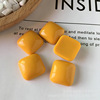 Square resin, earrings with accessories, accessory, handmade, wholesale