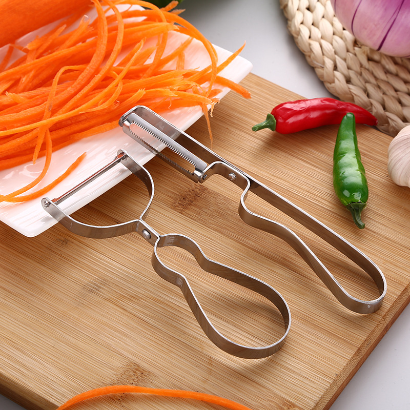 Fábrica al por mayor cocina gadget dureza refuerzo frutas y verduras cepilladora pelador de acero inoxidable