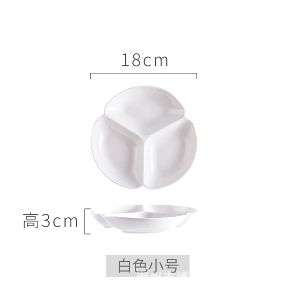 White three grid 7 -inch bowl